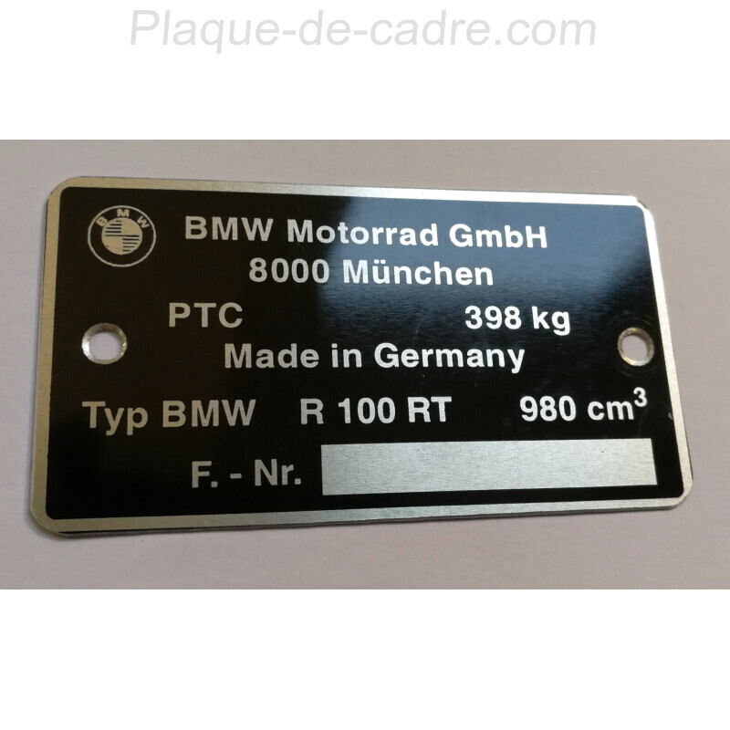 Plaque de cadre BMW R100 RT