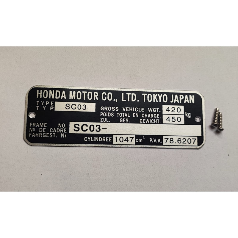 Honda CBX1000-CB1000-CBX1000 frame plate