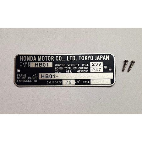 Plaque de cadre Honda CY 80 - HB01