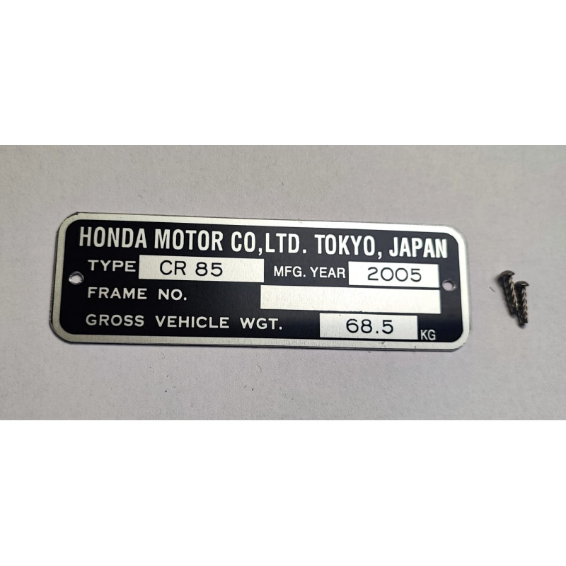 Plaque de cadre Honda CR85
