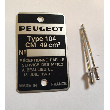 Peugeot 104 103 sp placa de marco
