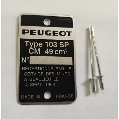 Placa de bastidor Peugeot 103 sp