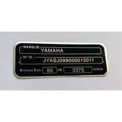 Yamaha frame label, placa de construtor Yamaha