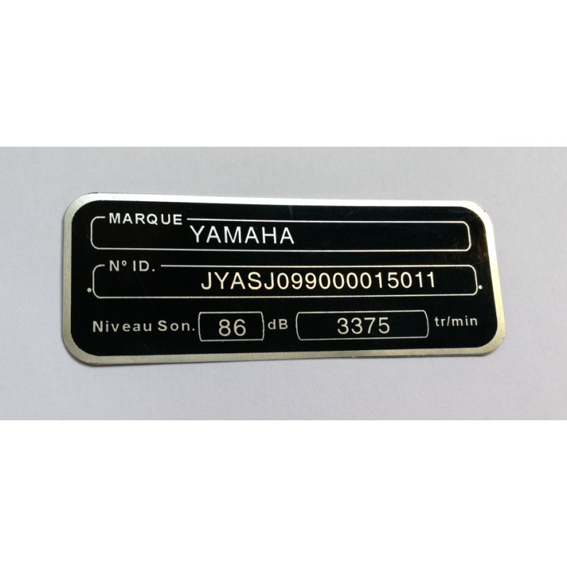 Yamaha frame label, Yamaha costruttore targa