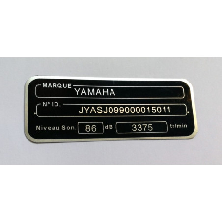 Yamaha frame label, Yamaha builder plate