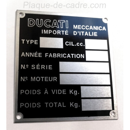 Ducati Meccanica identification plate - French import.