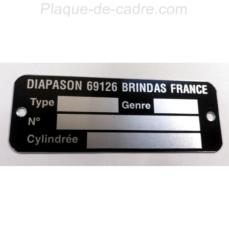 Diapason Identification plate - Diapason data plate