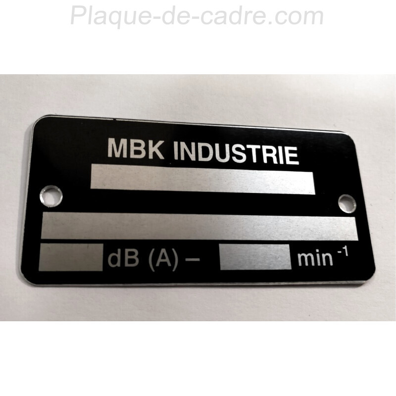 MBK Identification Plate - MBK data plate