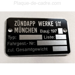 Zundapp id plate - Zundapp Identification plate