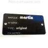Martin identification plate - Martin Data plate