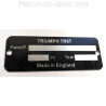 Triumph TR5T identification plate - Triumph tr5 data plate