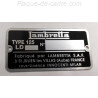 Lambretta identification plate - Lambretta frame plate
