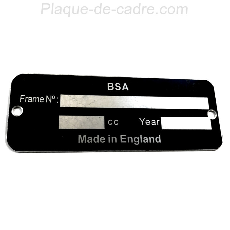 BSA identification plate - BSA frame plate