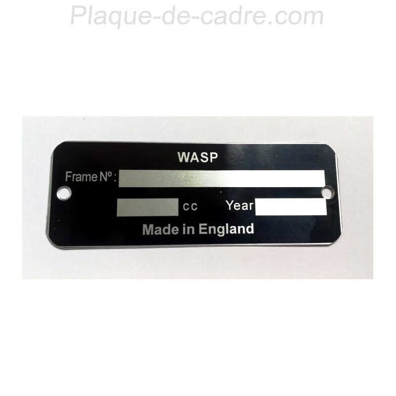 Wasp identification plate - Wasp data plate