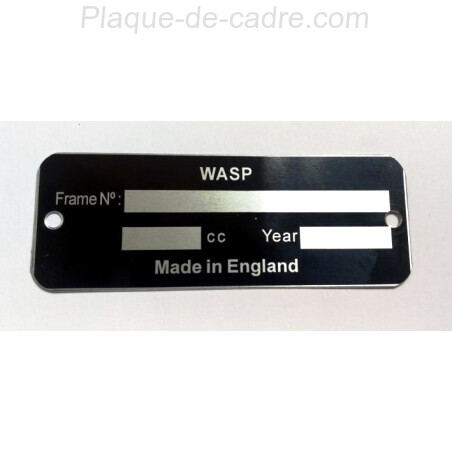 Wasp identification plate - Wasp data plate