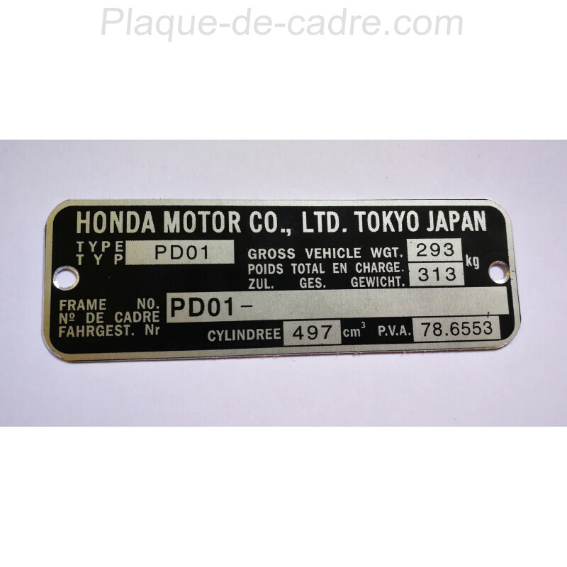 Honda XL 500 S vin Plate