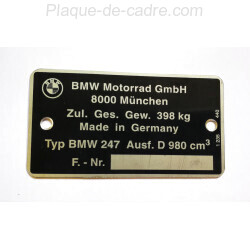 BMW 247 Data Plate