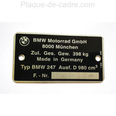 Plaque de cadre BMW 247