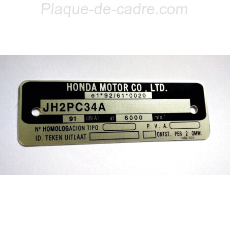 Plaque de cadre Honda CB Hornet