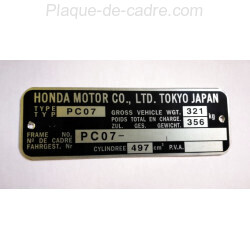 Honda FT500 frameplaat - pc07