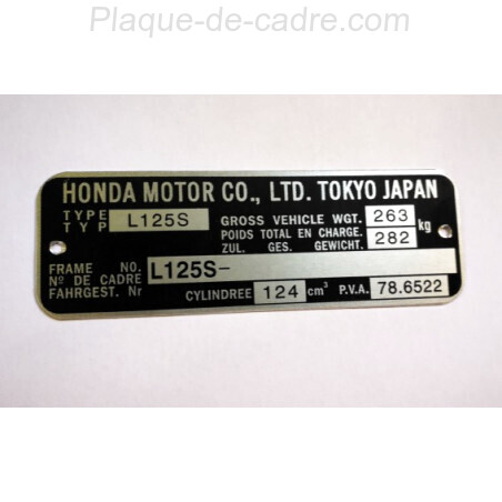 Rahmenplatte Honda 125 XR / XLS L125S