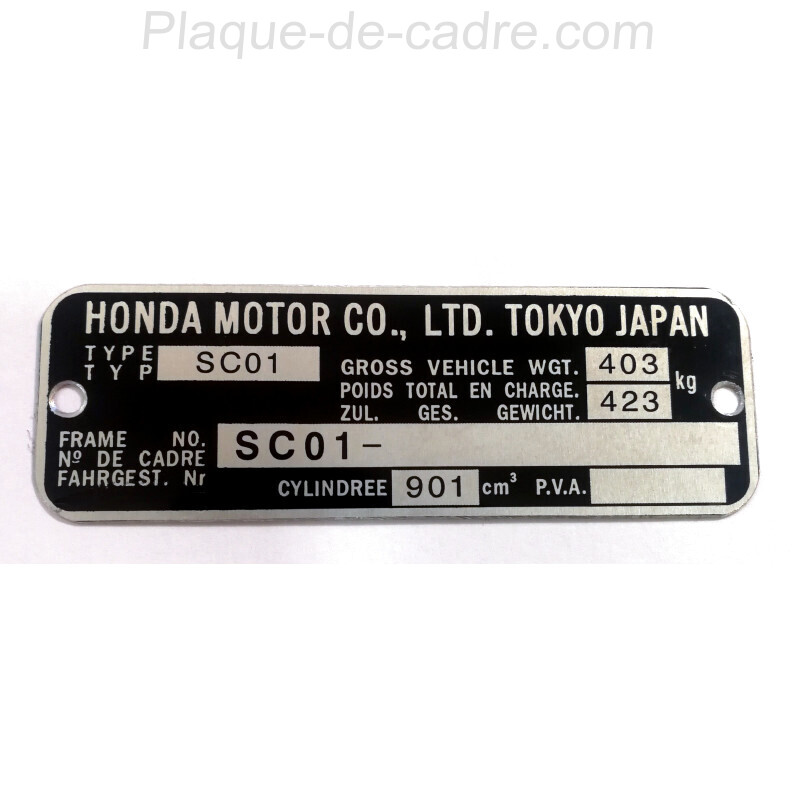Plaque de cadre Honda cb 900